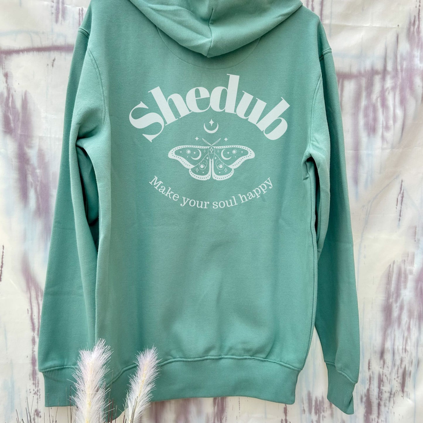 Fresh sage green colour, make your soul happy, shedub print