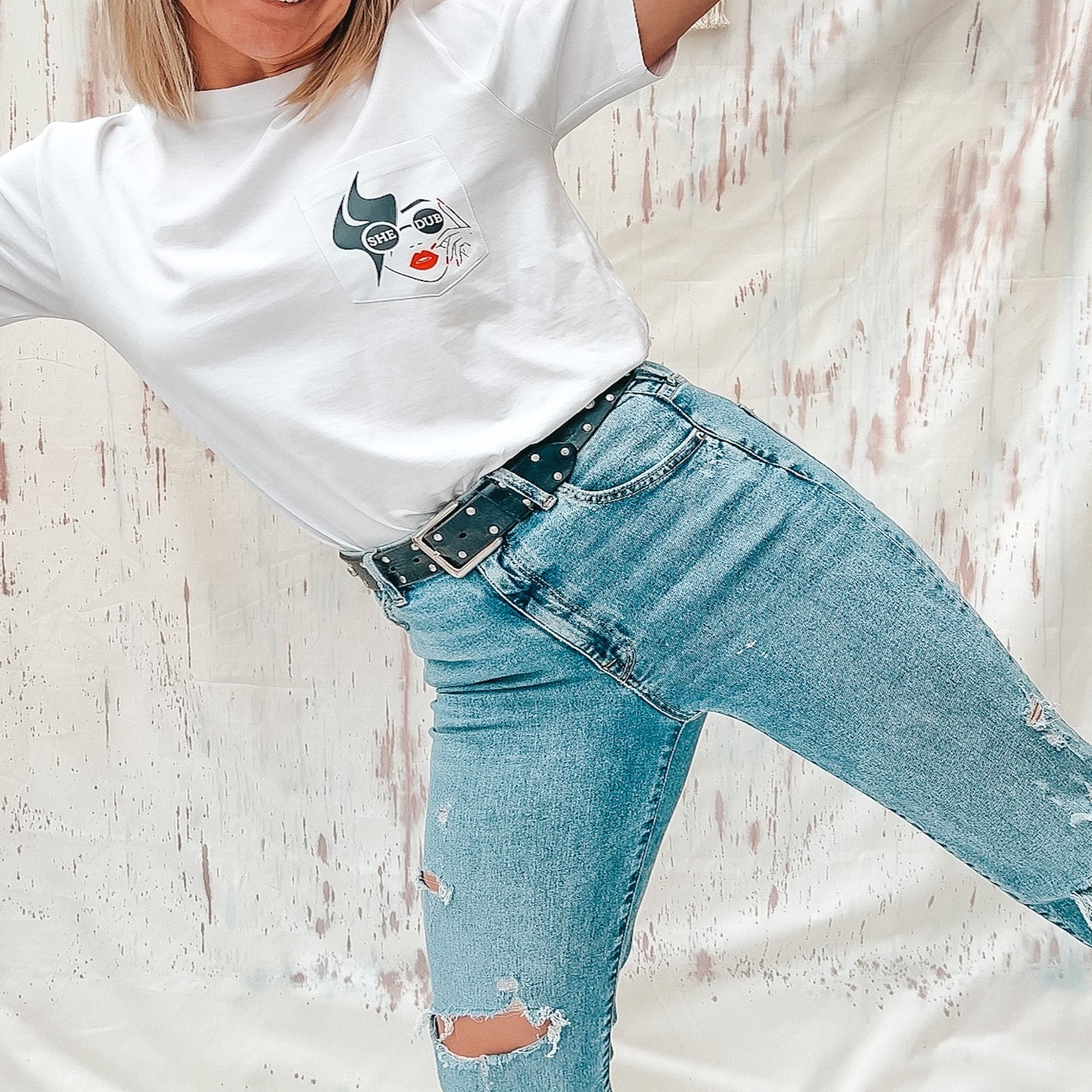 Pocket Logo white T shirt